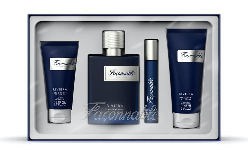 Faconnable Riviera Set (Apa de parfum 90ml + Apa de parfum 20ml + Gel de dus 90ml + Gel de dus 50ml)