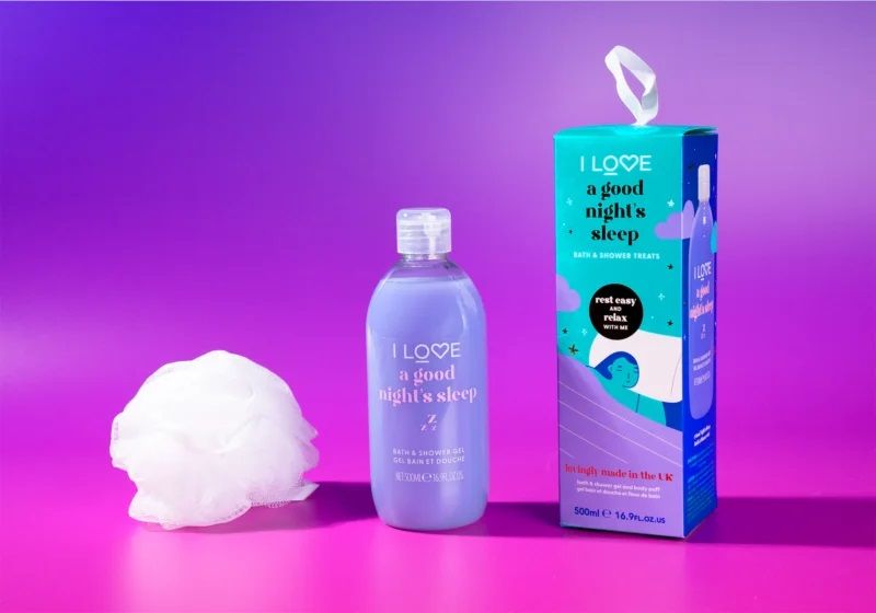 I Love Set Good Night Sleep (Gel de Dus 500ml + Burete de Baie)
