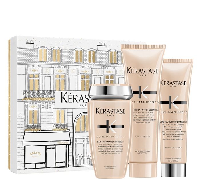 Kerastase Curl Manifesto Set Par Cret/Spiralat (Sampon 250ml + Balsam 250ml + Crema Protectie Termica 150ml)