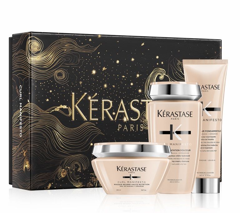 Kerastase Curl Manifesto Set Par Cret/Spiralat (Sampon 250ml + Masca 200ml + Tratament Leave-in 150ml)