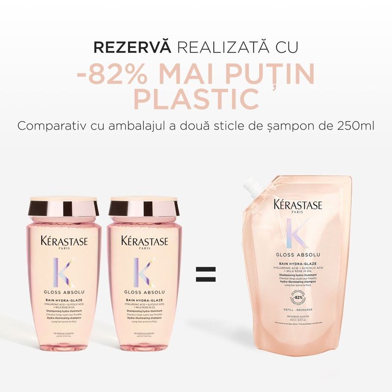 Kerastase Gloss Absolu Bain Hydra-Glaze Rezerva Sampon stralucire pentru Par Lung 500ml