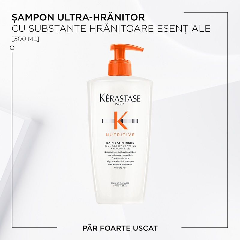 Kerastase Nutritive Bain Satin Riche Sampon hidratant pentru Par foarte Uscat 500ml