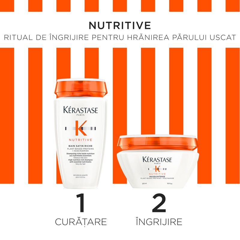Kerastase Nutritive Set Par foarte Uscat Fin/mediu (Sampon Satin Riche 250ml + Masca Masquintense 200ml)