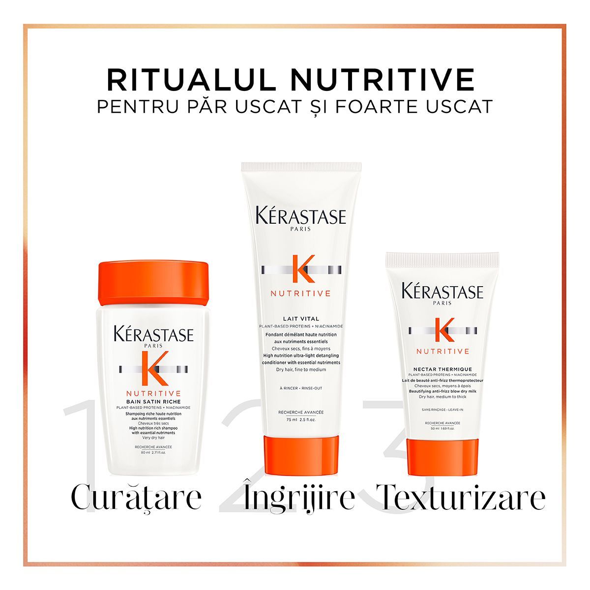 Kerastase Nutritive Set Par Normal/Uscat (Sampon 80ml + Balsam 75ml + Thermique 50ml)