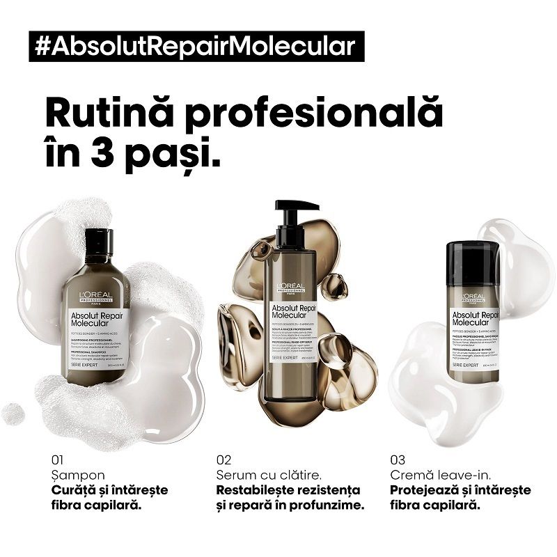 L’Oréal Professionnel Serie Expert Absolut Repair Molecular Sampon Reparator pentru par deteriorat 500ml 