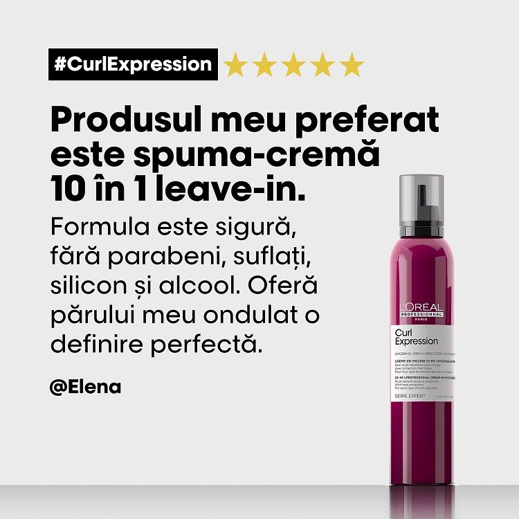 L’Oréal Professionnel Serie Expert Curl Expression Spuma-crema 10in1 pentru Par OndulatCret 250ml