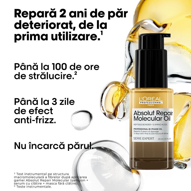 L’Oreal Professionnel Serie Expert Absolut Repair Molecular Ulei Bifazic beneficii