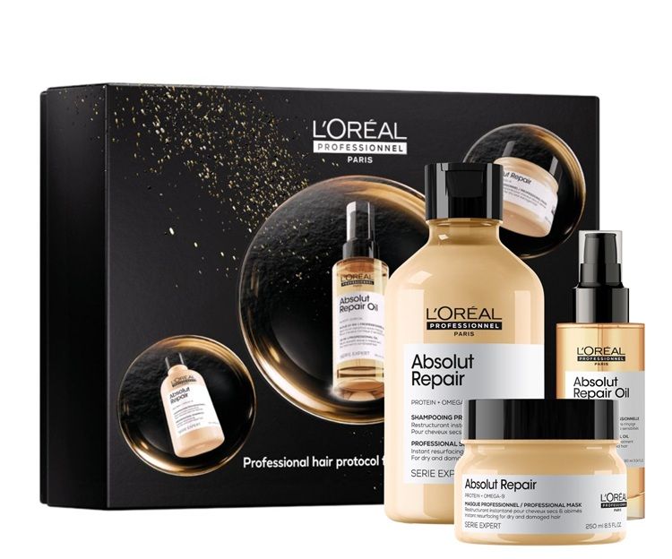 L’Oreal Professionnel Serie Expert Absolut Repair Set (Sampon 300ml + Masca 250ml + Ulei Leave-in 90ml)