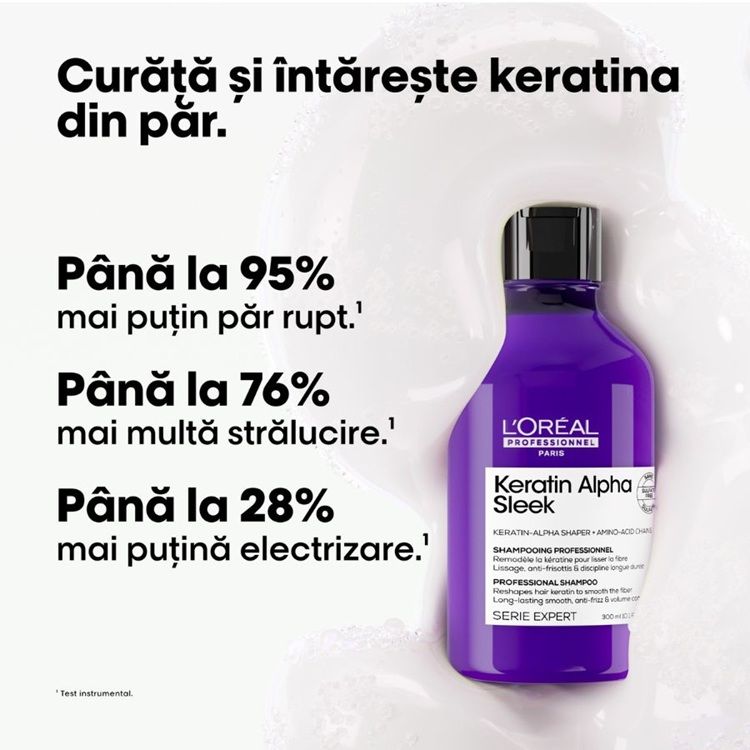 L'Oreal Professionnel Serie Expert Keratin Alpha Sleek Shampoo beneficii