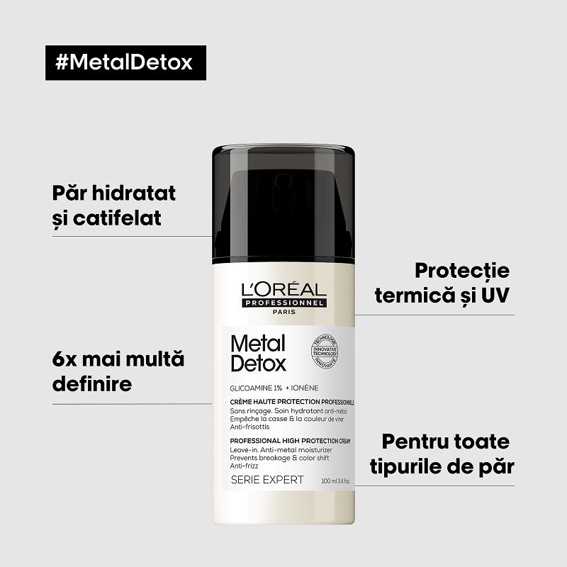 L'Oreal Professionnel Serie Expert Metal Detox Crema Leave-in Termo-Protectoare 100ml