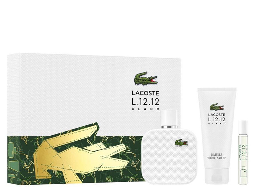 Lacoste L.12.12 Blanc Set (Apa de toaleta 100ml + Apa de toaleta 7.5ml + Gel de dus 100ml)