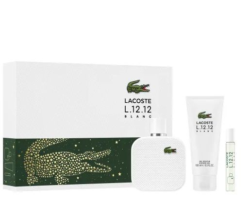 Lacoste L.12.12 Blanc Set (Apa de toaleta 100ml + Apa de toaleta 7.5ml + Gel de dus 100ml)