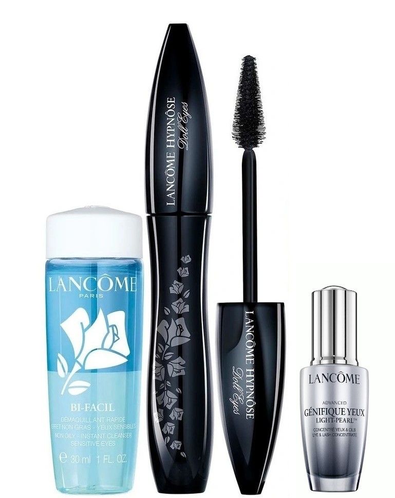 Lancome Set (Mascara Hypnose Doll Eyes 6.5ml + Ser ochi Genifique Yeux Light Pearl 5ml + Demachiant Bifacil 30ml)
