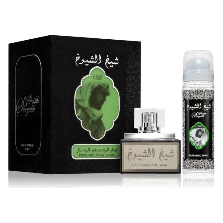 Lattafa Sheikh Al Shuyukh Black Set (Apa de parfum unisex 50ml + Deodorant spray 75ml)