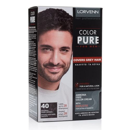 Lorvenn Vopsea Par Pentru Barbati Color Pure 40 Natural Dark Brown 40 ml