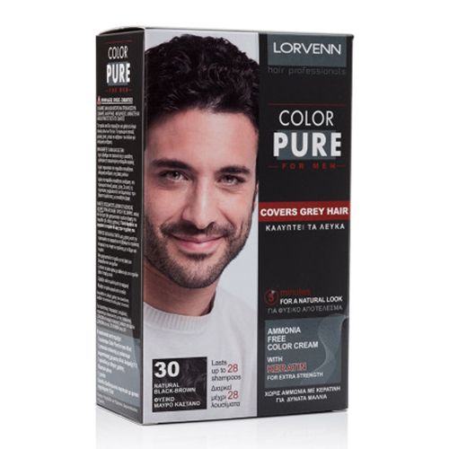Lorvenn Vopsea Par Pentru Barbati Color Pure 30 Natural Black-Brown 40 ml