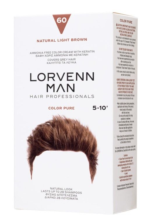 Lorvenn Vopsea Par Pentru Barbati Color Pure 60 Natural Light Brown 40ml