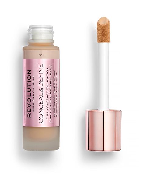 Makeup Revolution Fond de Ten Conceal & Define Foundation F8 23ml aplicator