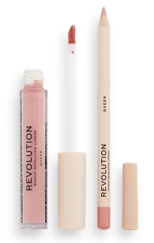 Makeup Revolution Lip Contour Set Queen (Ruj lichid mat 3ml + Creion buze 1g)