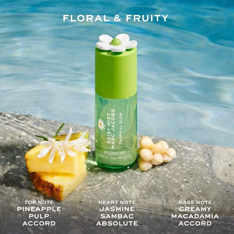 Marc Jacobs Daisy Mist Tropical Glow Spray pentru corp si par 150ml note olfactive