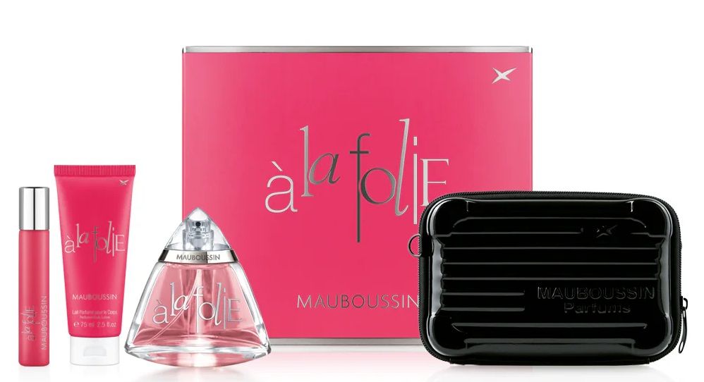 Mauboussin A La Folie Set (Apa de parfum 100ml + Apa de parfum 20ml + Lotiune de corp 75ml + Pouch)
