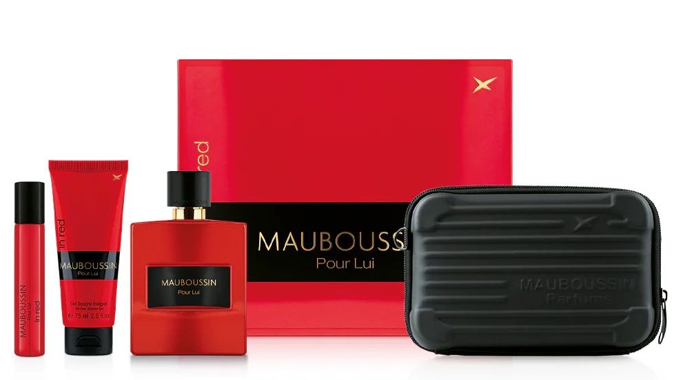 Mauboussin Pour Lui In Red Set (Apa de parfum 100ml + Apa de parfum 20ml + Gel de dus 75ml + Pouch)