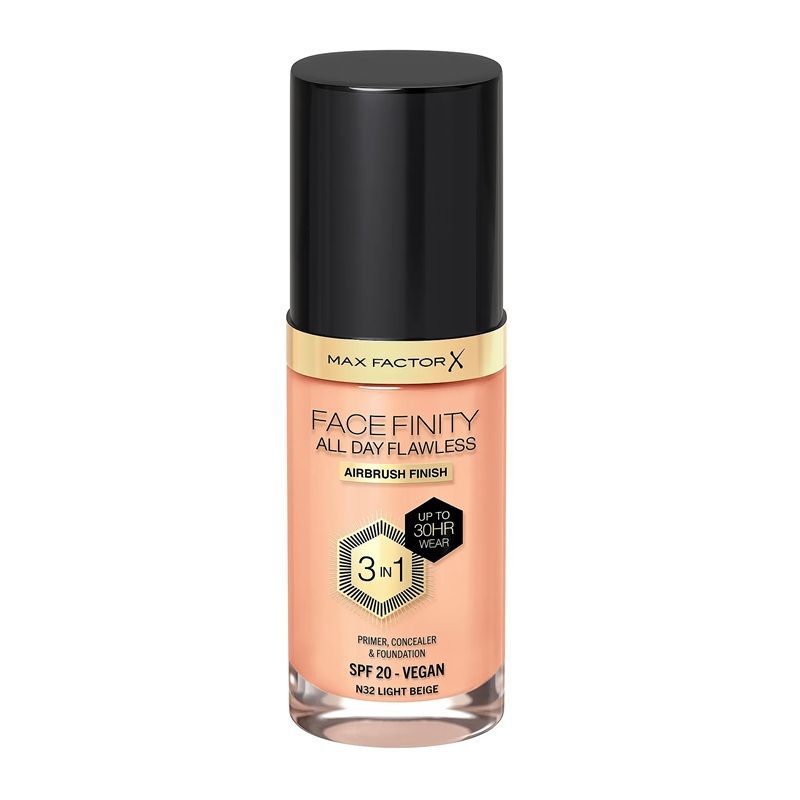 Max Factor Fond de Ten Facefinity All Day 3in1 Airbrush Flawless N32 Light Beige 30ml