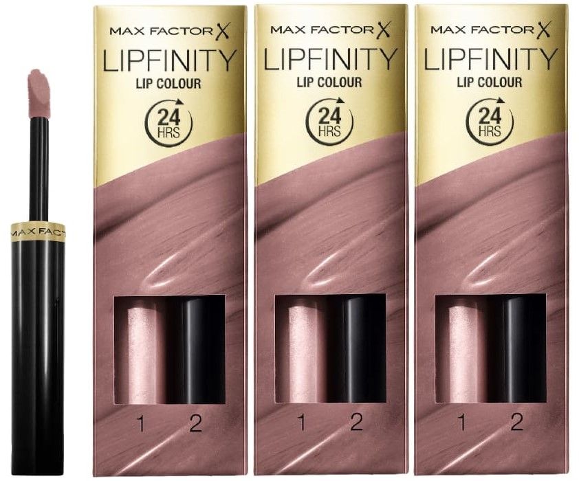 Max Factor Pachet 3xLipfinity 015 Ethereal 2.3ml + Balsam 1.9g