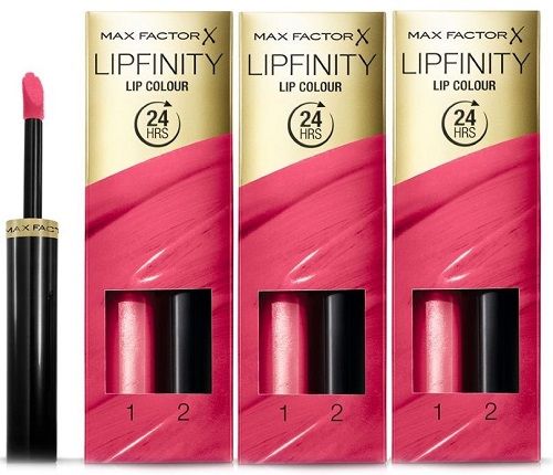 Max Factor Pachet 3xLipfinity 024 Stay Cheerful 2.3ml + Balsam 1.9g