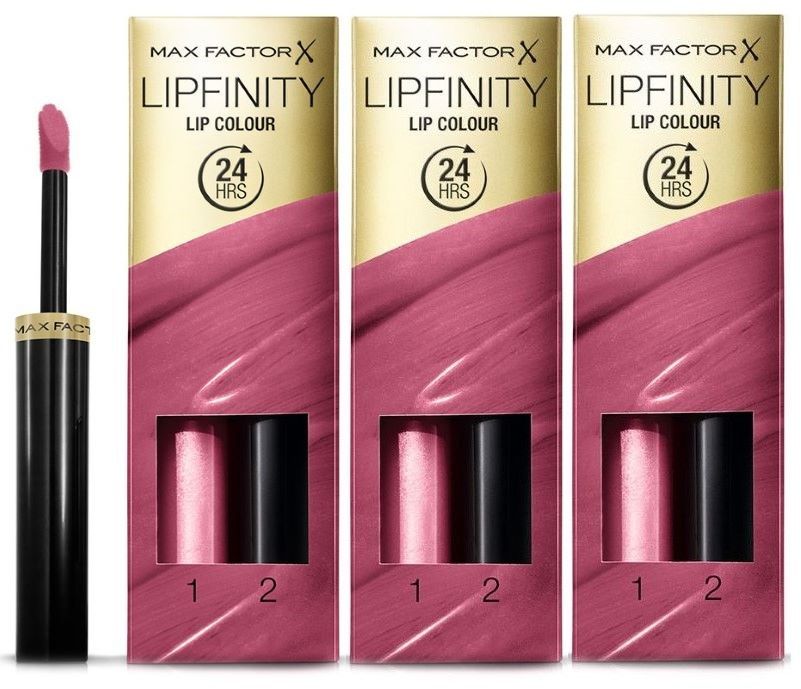 Max Factor Pachet 3xLipfinity 055 Sweet 2.3ml + Balsam 1.9g