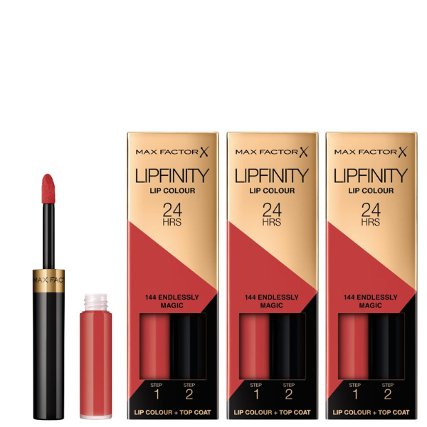 Max Factor Pachet 3xLipfinity 144 Endlessly Magic 2.3ml + Balsam 1.9g