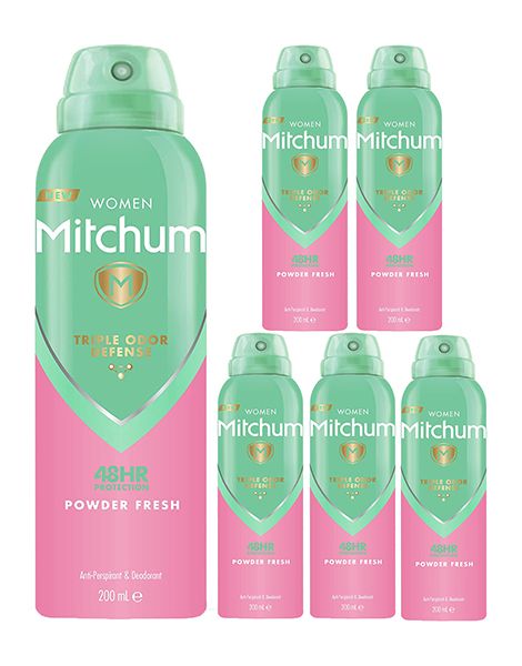 Mitchum Powder Fresh Women Pachet 6XDeodorant Spray 200ml