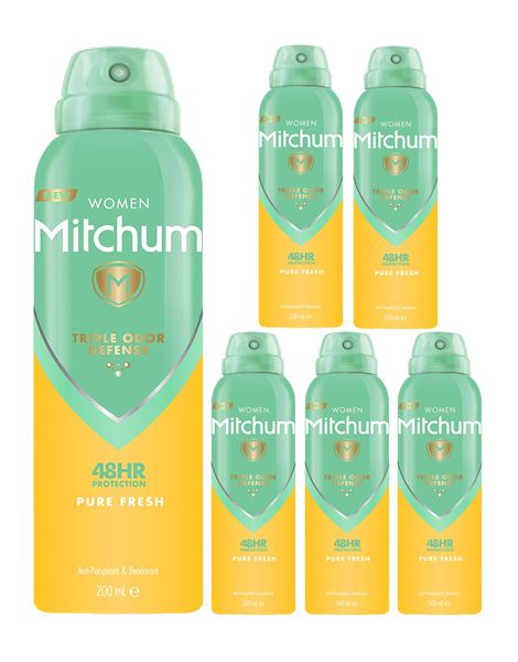 Mitchum Pure Fresh Women Pachet 6XDeo Spray 200ml