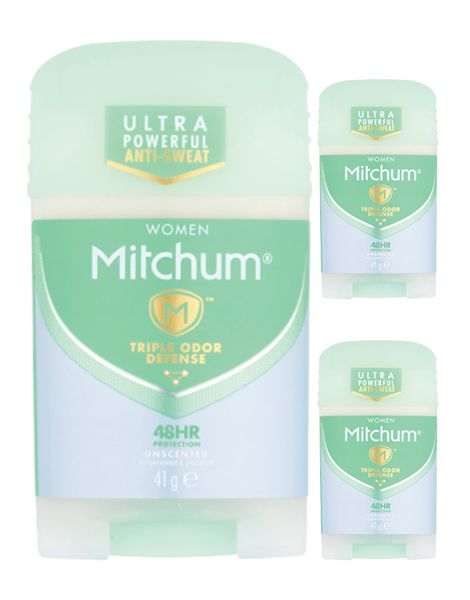 Mitchum Unscented Women Pachet 3XDeodorant Stick 41g