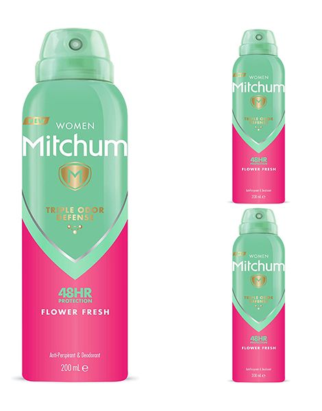 Mitchum Flower Fresh Women Pachet 3XDeodorant Spray 200ml