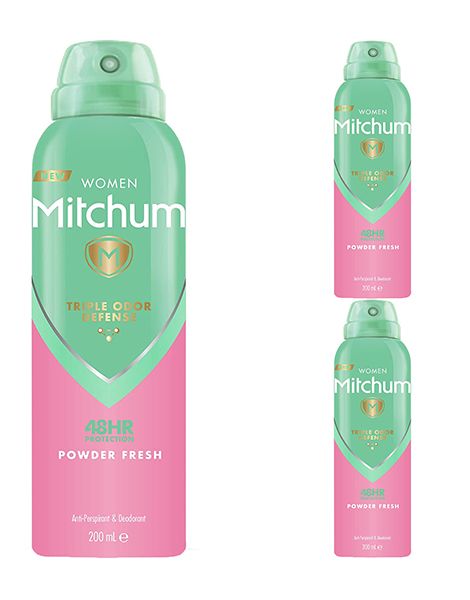 Mitchum Powder Fresh  Women Pachet 3XDeodorant Spray 200ml