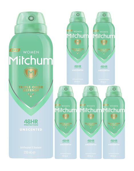 Mitchum Unscented Women Pachet 6XDeo Spray 200ml