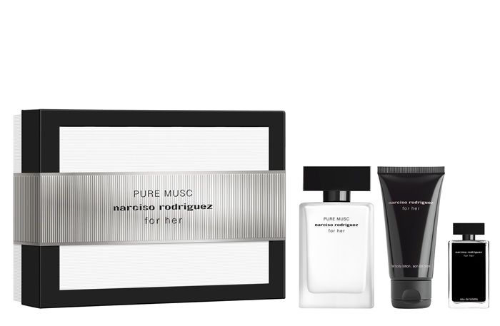 Narciso Rodriguez For Her Pure Musc Set (Apa de parfum 50ml + Apa de toaleta 7.5ml + Lotiune de corp 50ml)