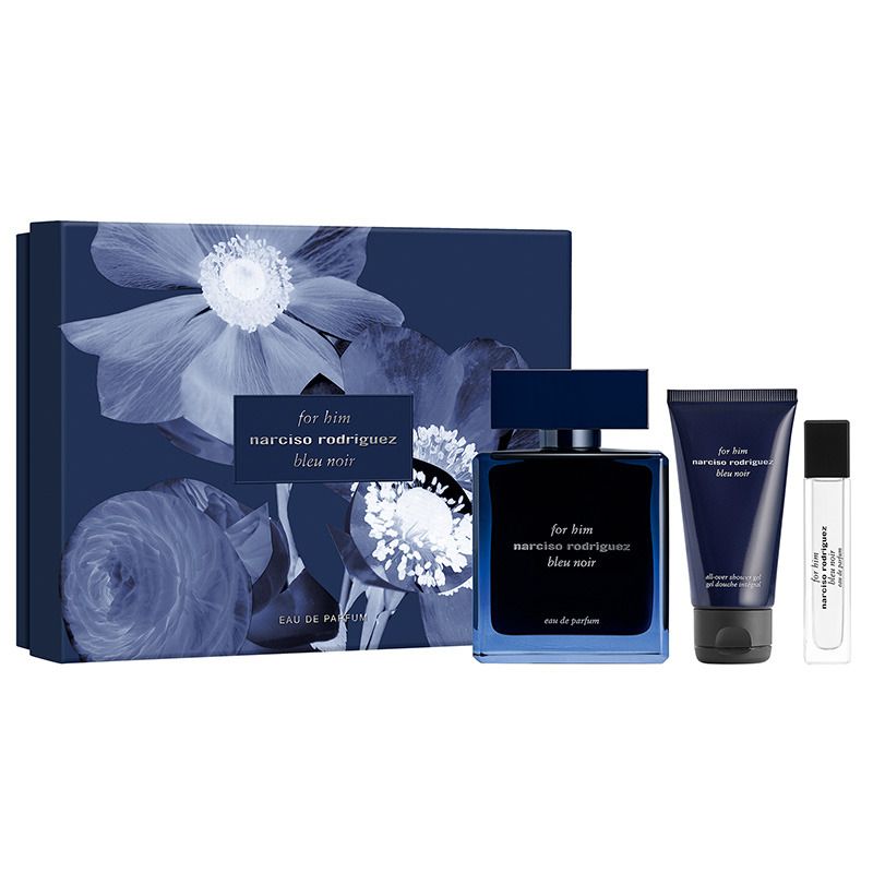 Narciso Rodriguez For Him Bleu Noir Set (Apa de parfum 100ml + Apa de parfum 10ml + Gel de dus 50ml)