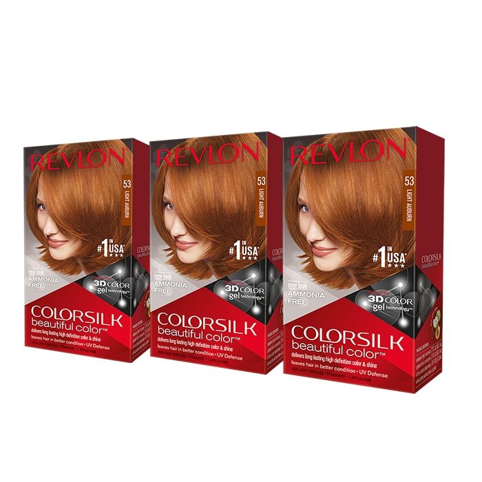 Pachet Revlon Vopsea Par Colorsilk 53 Light Auburn X 3 bucati