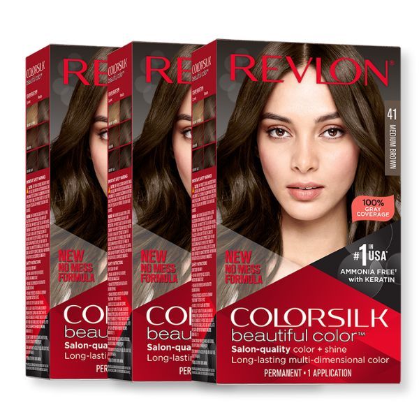 Pachet Revlon Vopsea de Par Colorsilk 41 Medium Brown X 3 bucati