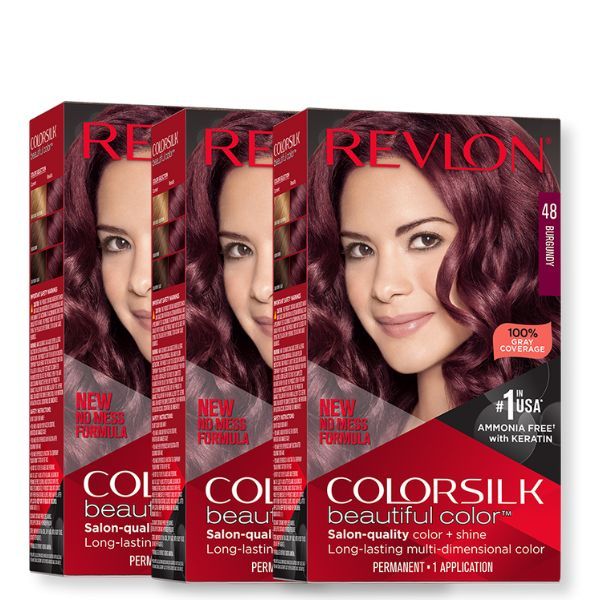 Pachet Revlon Vopsea de Par Colorsilk 48 Burgundy X 3 bucati