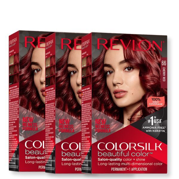 Pachet Revlon Vopsea de Par Colorsilk 66 Cherry Red X 3 bucati