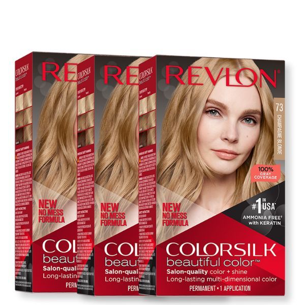 Pachet Revlon Vopsea de Par Colorsilk 73 Champagne Blonde X 3 bucati