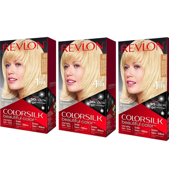 Revlon Pachet Vopsea de Par Colorsilk 03 Ultra Light Sun Blonde X 3 bucati