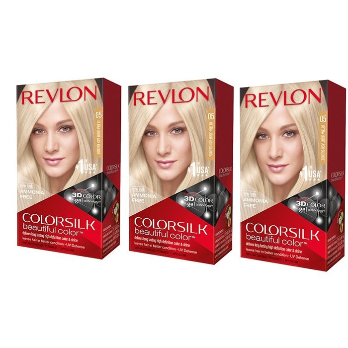 Revlon Pachet Vopsea de Par Colorsilk 05 Ultra Ash Blonde X 3 bucati