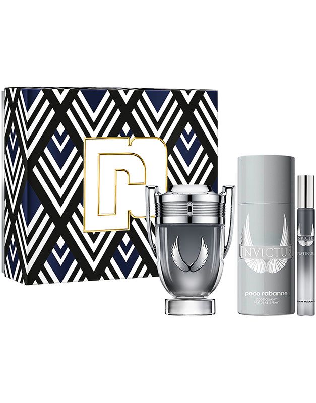 Paco Rabanne Invictus Platinum Set (Apa de parfum 100ml + Apa de parfum 10ml + Deodorant Spray 150ml)