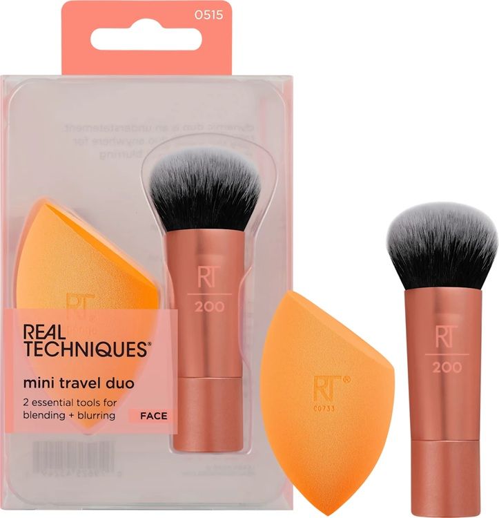 Real Techniques Set Travel Pensula Mini + Burete machiaj Beauty Blender