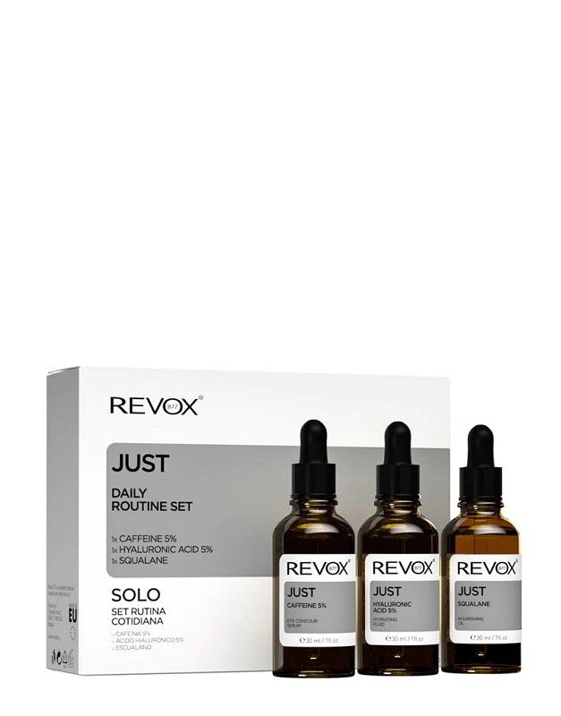 Revox Just Daily Routine Set (Ser Just Caffeine 5% + Ser Just Hyaluronic Acid 5% + Just Squalane)