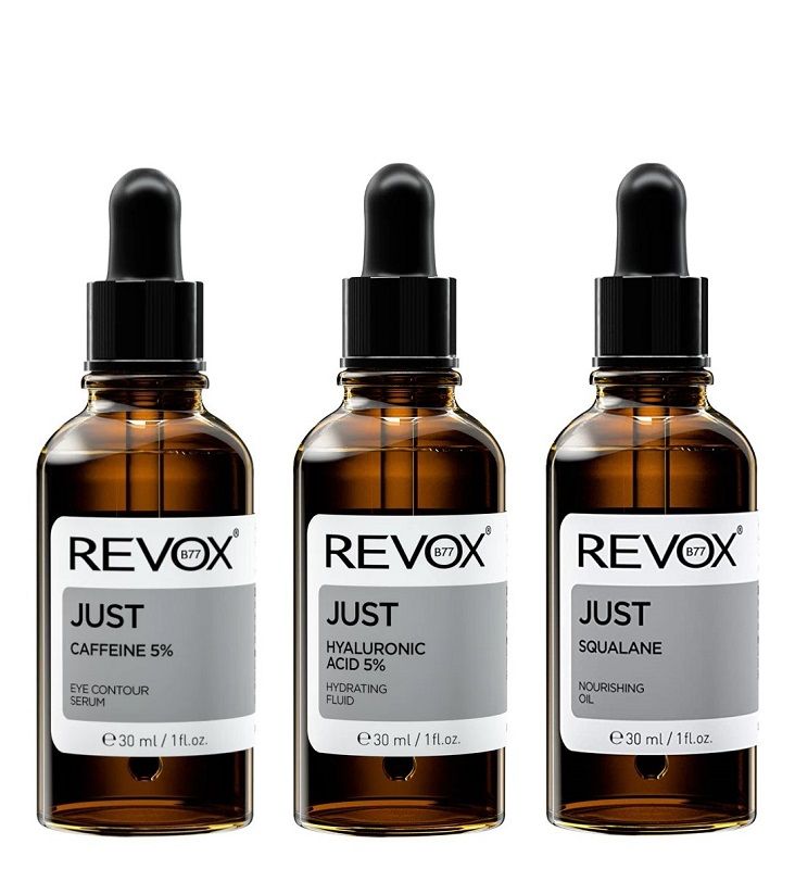 Revox Just Daily Routine Set (Ser Just Caffeine 5% + Ser Just Hyaluronic Acid 5% + Just Squalane)